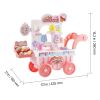 Ice Cream Cart for Kids, 27 PCS Accessories, Pretend Play Store with Storage Trolley with Pretend Money, Sound & Light Effects