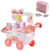 Ice Cream Cart for Kids, 27 PCS Accessories, Pretend Play Store with Storage Trolley with Pretend Money, Sound & Light Effects