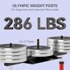 Vertical Leg Press Machine with Adjustable Leg, Back and Head Positions, Olympic Plate Compatible, Red