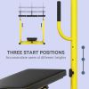 Vertical Leg Press Machine with Adjustable Leg, Back and Head Positions, Olympic Plate Compatible, Yellow