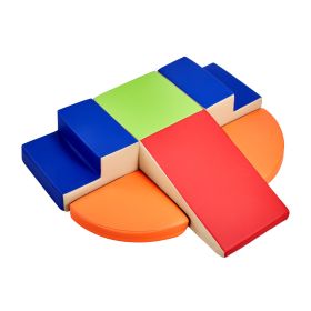 Climbing Toys, 6-Piece Set, Foam Climbing Toys for Toddlers 6 Months to 3 Years Old, PU Leather Climbing Blocks