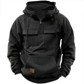 Men's Solid Color Casual Sweatshirt (Option: Black-S)