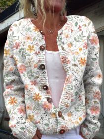 3D Digital Printing Cardigan Knitted Coat (Option: Hwjef8dcef0-3XL)