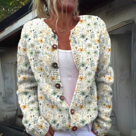 3D Digital Printing Cardigan Knitted Coat (Option: KKWY46-4XL)