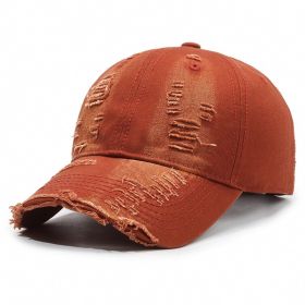Street Hole Vintage Baseball Cap Men Do The Old Cowboy Washed (Option: Orange-Adjustable)