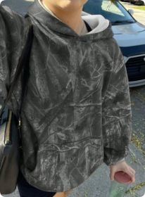 Hoodie Hot Sale Long Sleeve Jungle Maple Leaf Branches (Option: Grey-XL)