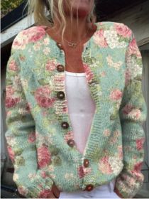 3D Digital Printing Cardigan Knitted Coat (Option: Style5-3XL)
