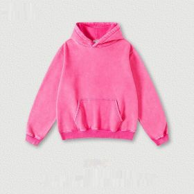 Men's Fashion Retro Velvet Padded Hooded Sweatshirt (Option: Rose Pink-XXL-Tops)