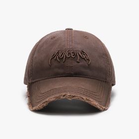 Letter Three-dimensional Embroidery Soft Top Burr Men's Baseball Cap (Option: Coffee Color-Adjustable)
