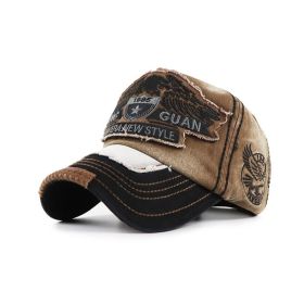 Wash and make old sun protection baseball cap (Option: Beige-60cm)