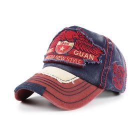 Wash and make old sun protection baseball cap (Option: Red-60cm)