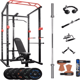 Home Gym Sets Multi-functional Power Cage,Home Adjustable Pullup Squat Rack (Option: 210lb)