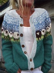 3D Digital Printing Cardigan Knitted Coat (Option: Style2-2XL)