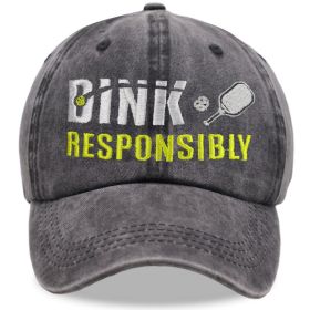 Pickleball Hat For Men Women, Adjustable Embroidered Wash Cotton Baseball Cap (Option: grey)