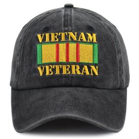 Vietnam Veterans Hats For Men,Adjustable Embroidered Cotton Army Military Basebal, Fathers Day Retirement Christmas Birthday Gifts For Dad Papa G (Option: grey)