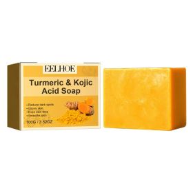 EELHOE Turmeric & Kojic Acid Soap, Gently Clean Face Fade Spots Brighten Skin Tone Moisturize And Moisturize Even Skin Tone (Option: 100g-105g-2.95*1.1*2.16inch)