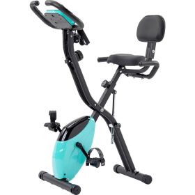Folding Exercise Bike,Fitness Upright  Recumbent X-Bike  Adjustable Resistance (Option: Green)