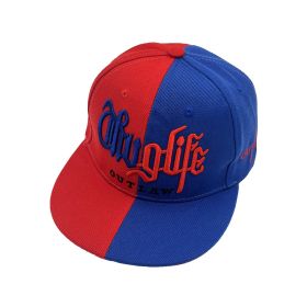 Embroidered Letters Two Colors Street Hip Hop Hat Outdoor (Option: Red And Blue-Adult Head Circumference)