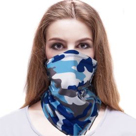 Outdoor Camouflage Desert Variety Scarf Fishing Magic Headband (Option: Blue Camouflage-24 X48CM Free Size)