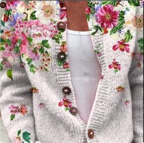 3D Digital Printing Cardigan Knitted Coat (Option: Style1-2XL)