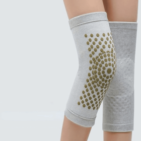 1pair Knee Pads (Suitable For Weight 50~75kg) For Joint Pain Relieve; Winter Leg Protection Supplies (Color: GREY)