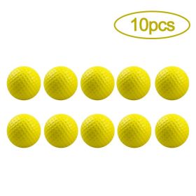 10Pcs Golf Balls PU Foam Elastic Indoor Outdoor Golf Practice Driving Range Children Putting Golf Supplies (Color: Yellow, Ships From: CN)