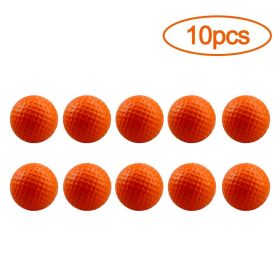 10Pcs Golf Balls PU Foam Elastic Indoor Outdoor Golf Practice Driving Range Children Putting Golf Supplies (Color: ORANGE, Ships From: CN)