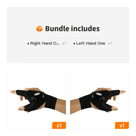 1pc Rechargeable Led Flashlight Fishing Gloves With Hook-and-loop Fastener For Outdoor Fishing Camping Hiking; Christmas Gifts For Dads Boyfriend (Color: Right Hand One+Left Hand One)