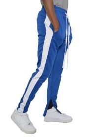 SINGLE STRIPE TRACK PANTS (Color: royal white, size: 3XL)