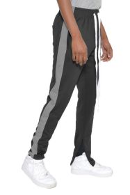 SINGLE STRIPE TRACK PANTS (Color: BLACK DARK GREY, size: XL)