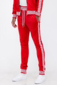 Velour Status Detail Jogger (Color: RED WHITE, size: L)
