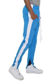 SINGLE STRIPE TRACK PANTS (Color: AQUA WHITE, size: 2XL)