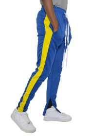 SINGLE STRIPE TRACK PANTS (Color: ROYAL YELLOW, size: L)