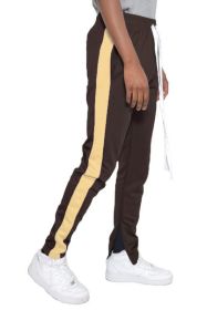 SINGLE STRIPE TRACK PANTS (Color: BROWN SAND, size: L)