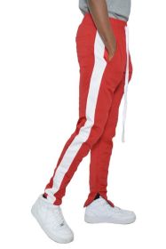 SINGLE STRIPE TRACK PANTS (Color: RED WHITE, size: XL)
