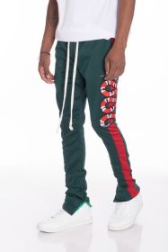 Snake Patched Track Pants (Color: Green, size: S)