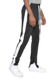 SINGLE STRIPE TRACK PANTS (Color: BLACK WHITE, size: 2XL)