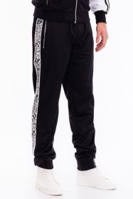 SNAKE SIDE PRINT TRACK JOGGER (Color: Black, size: 2XL)