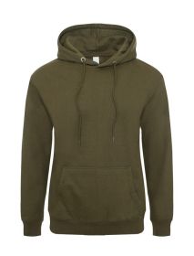 Fleece Pullover Hoodie (Color: OLIVE, size: L)