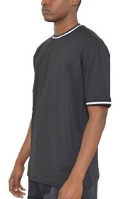 Micromesh Round Neck Tshirt (Color: Black, size: 2XL)
