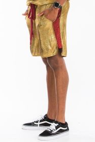 METALLIC FLICK SHORTS (Color: Black / Red, size: M)