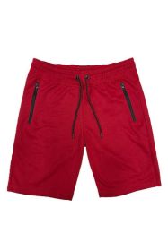 COTTON BLEND LOUNGE SWEAT SHORTS (Color: Red, size: M)