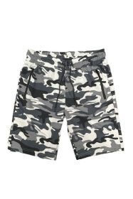 COTTON BLEND LOUNGE SWEAT SHORTS (Color: CAMO GREY, size: 2XL)