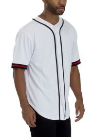 Unisex Active Sports Team Baseball Jersey (Color: White, size: 2XL)