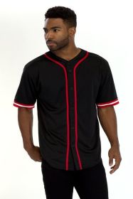 Unisex Active Sports Team Baseball Jersey (Color: Black, size: 2XL)