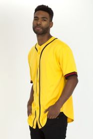 Unisex Active Sports Team Baseball Jersey (Color: Yellow, size: 2XL)