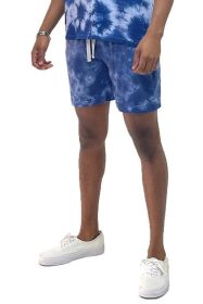 Cotton Tye Dye Sweat Shorts (Color: Blue, size: L)