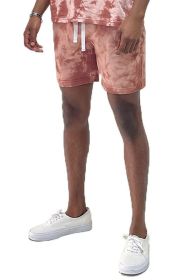 Cotton Tye Dye Sweat Shorts (Color: GINGER, size: 2XL)