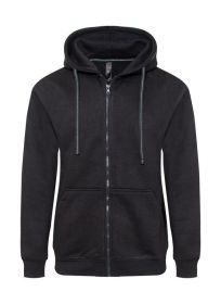 Heavyweight Fleece Zipper Hoodie (Color: Black, size: S)
