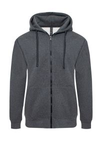 Heavyweight Fleece Zipper Hoodie (Color: Charcoal, size: M)